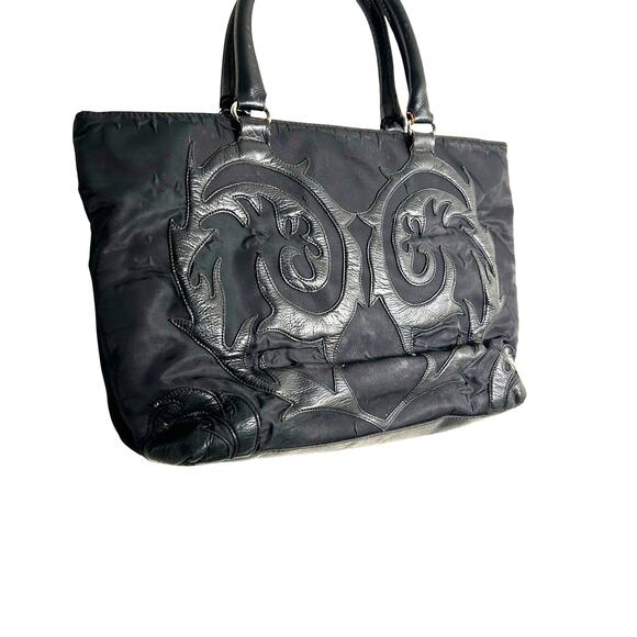 Christian Lacroix black Leather and Nylon Handbag - Picture 3 of 13